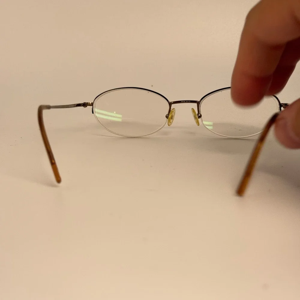 Emporio Armani Gold Oval Semi Rimless Eyeglasses Frames Made in Italy 49-20-135
